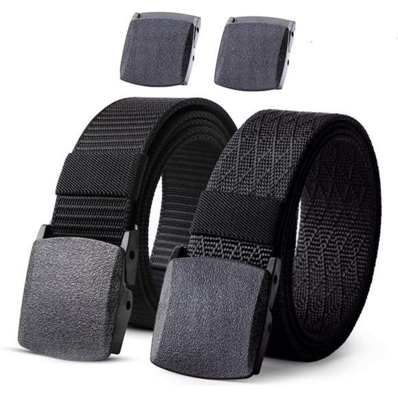 Nylon Military Tactical Men Belt 2 Pack Webbing Canvas Outdoor Web Belt Mens - Picture 1 of 6